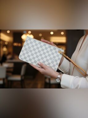 Louis Vuitton Damier Azur Pouchette Clutch Wristlet - New Never Used